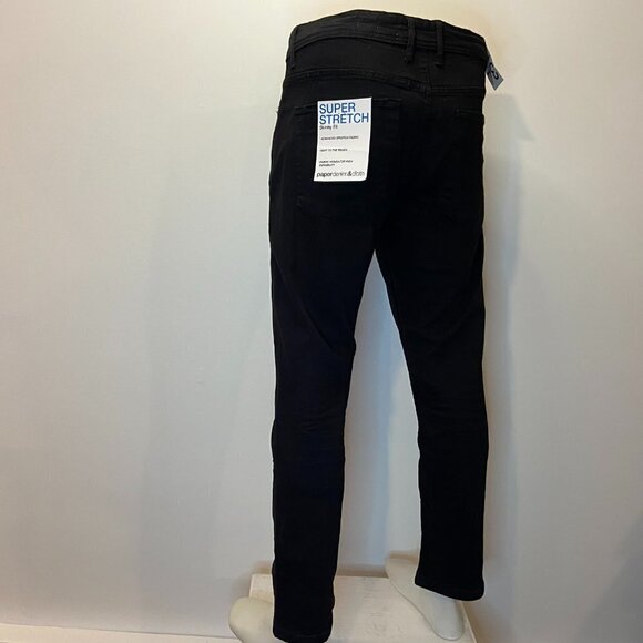 Paper Denim & Cloth Men's Black Super Stretch Skinny Fit Jeans - NWT - Picture 5 of 6